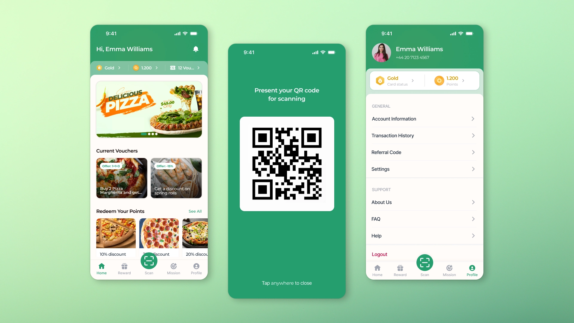 Mobile app for loyalty cards