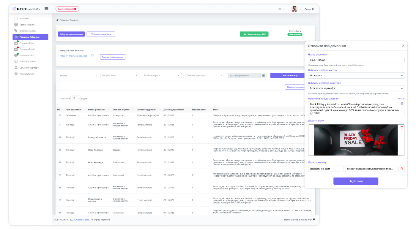 Telegram notifications